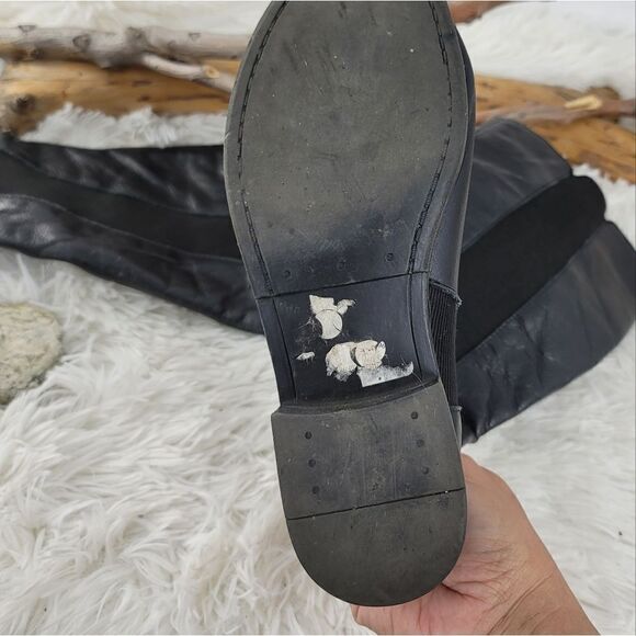 Kenneth cole reaction black leather riding boots pull on - Picture 5 of 10